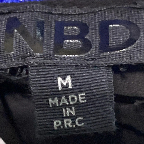 NBD All Me Lace Mini Dress Lined Spaghetti Straps Keyhole Back Blue M - Picture 9 of 11